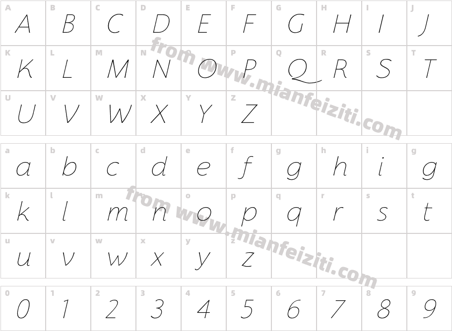 Florentia Thin字体字体映射图