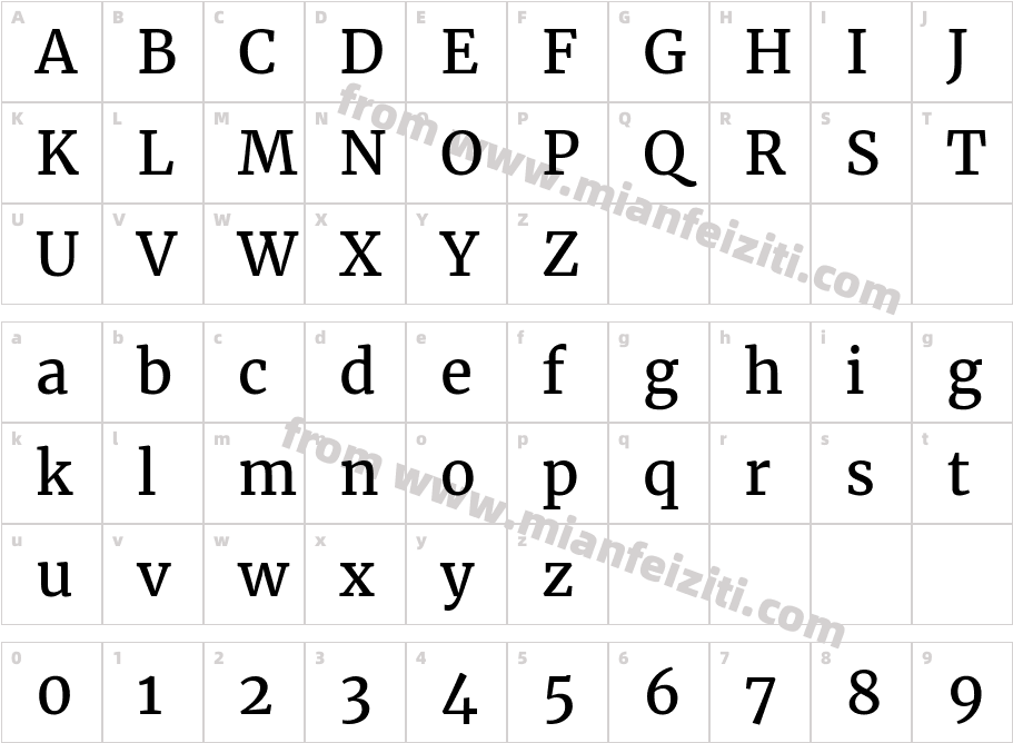 Merriweather-Regular字体字体映射图