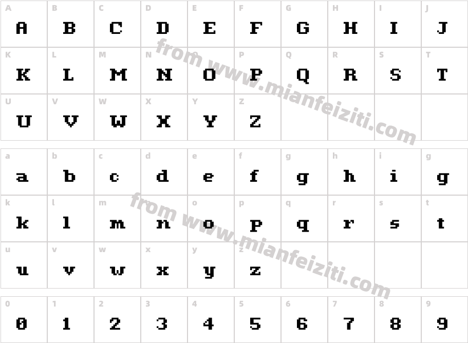Romulus字体字体映射图