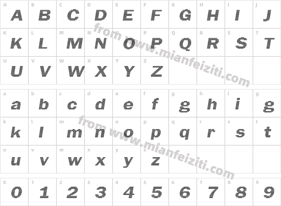 Linear Beam    0.5字体字体映射图
