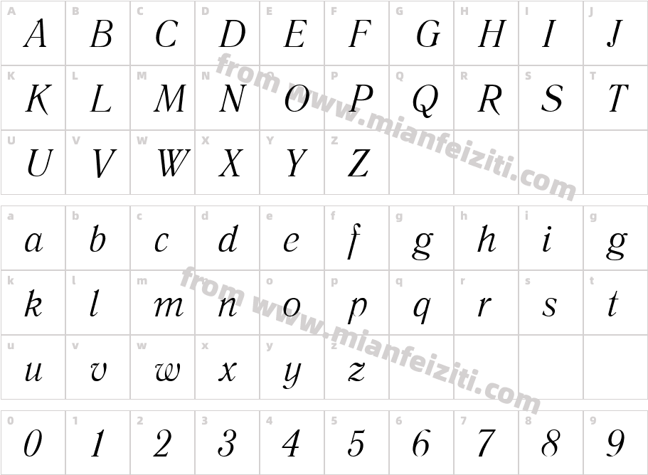 Literaturnaya Italic 001.001字体字体映射图