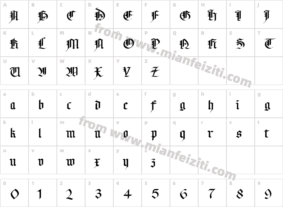 MA Gotic字体字体映射图