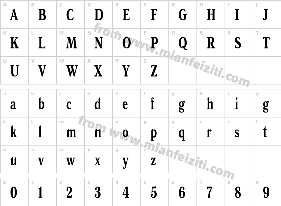 Antiqua70b字体字体映射图