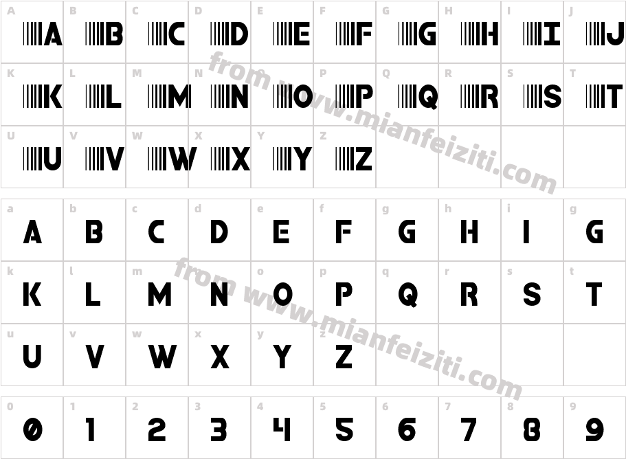 Bamf Condensed字体字体映射图