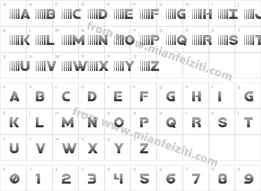 Bamf Gradient字体字体映射图