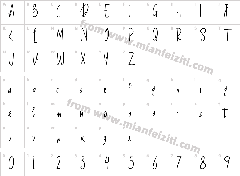 Basfar字体字体映射图