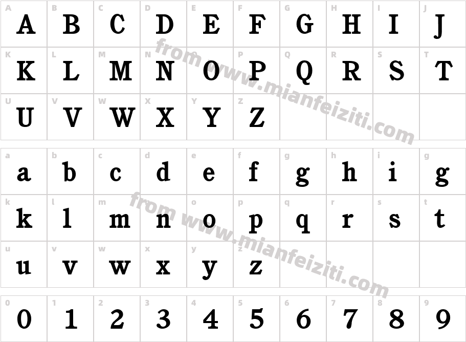 C851-Roman字体字体映射图