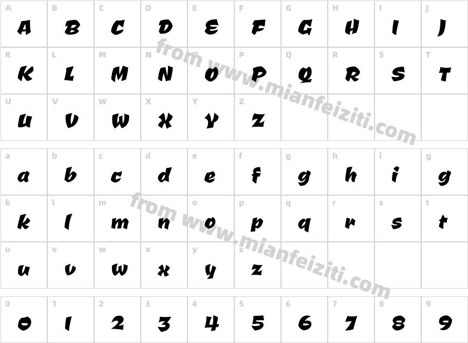 Ceviche One字体字体映射图