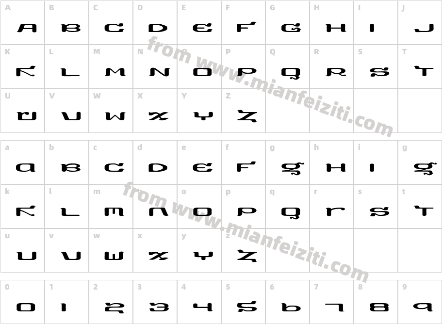 Montenegro字体字体映射图