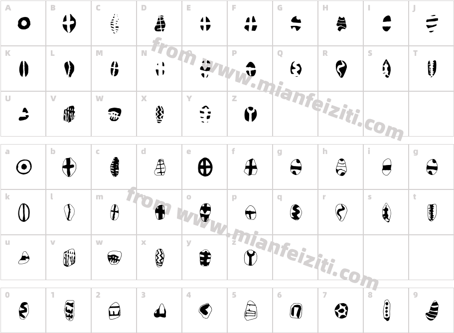 Mas dAsil Symbol字体字体映射图