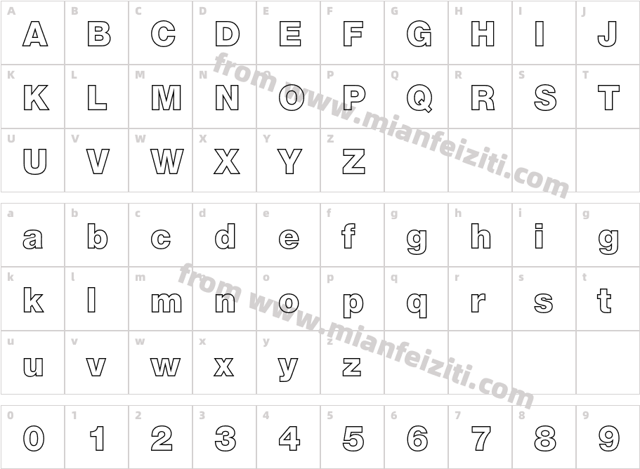 Nimbus-Sans-Nov-T-OT-Outline-Bold-2字体字体映射图