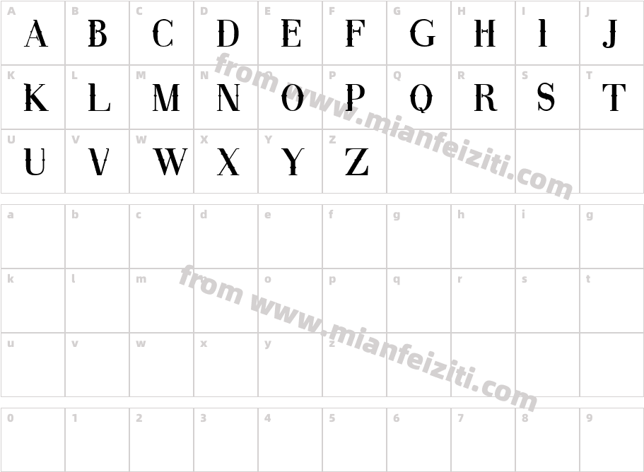 Steamafide Decorative字体字体映射图