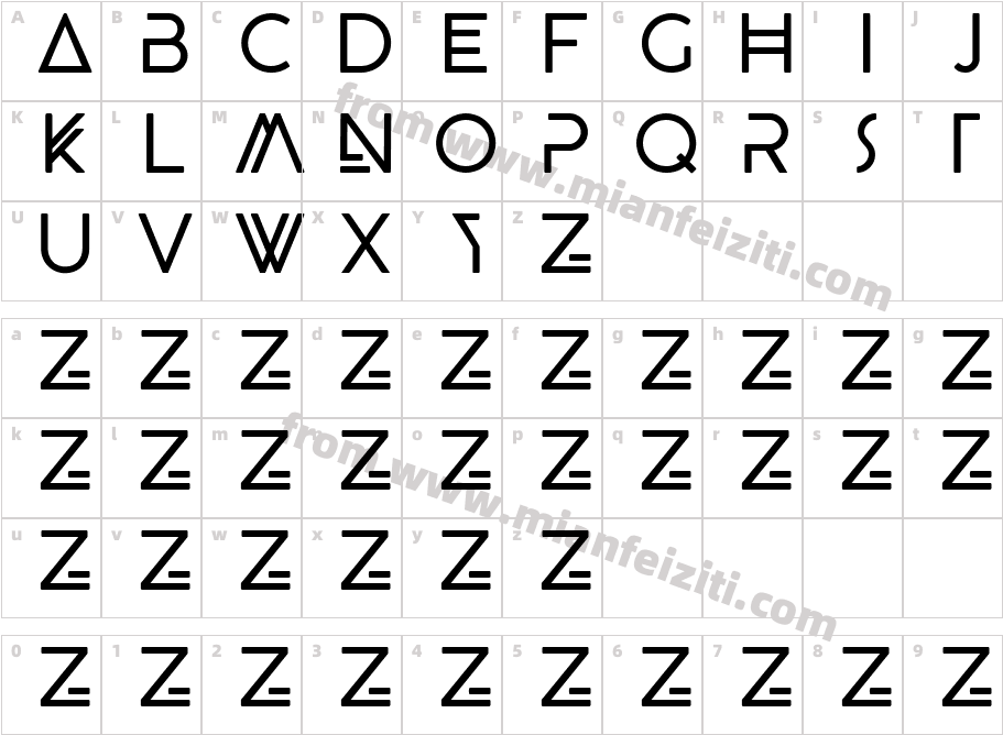 BEYNO字体字体映射图