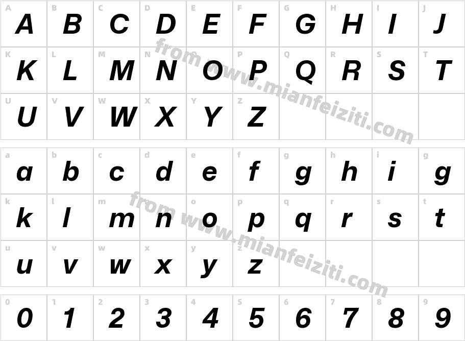 Mona-Sans Bold Italic字体字体映射图