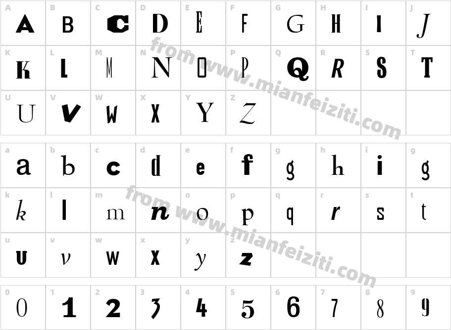RANSOMI字体字体映射图