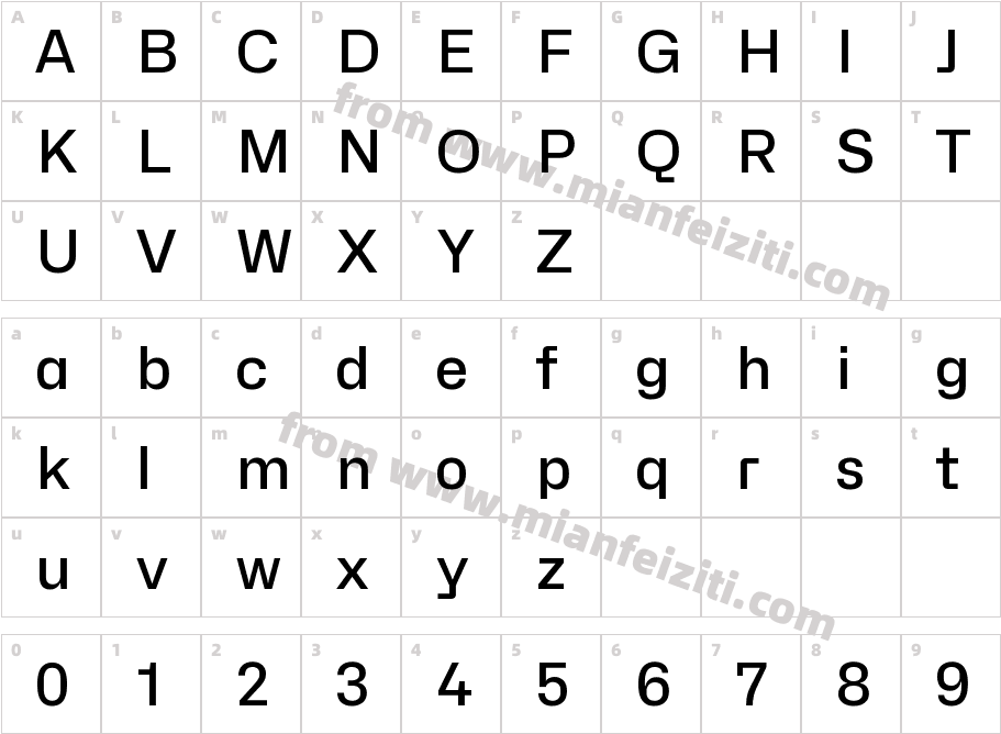 Hubot-Sans Medium字体字体映射图