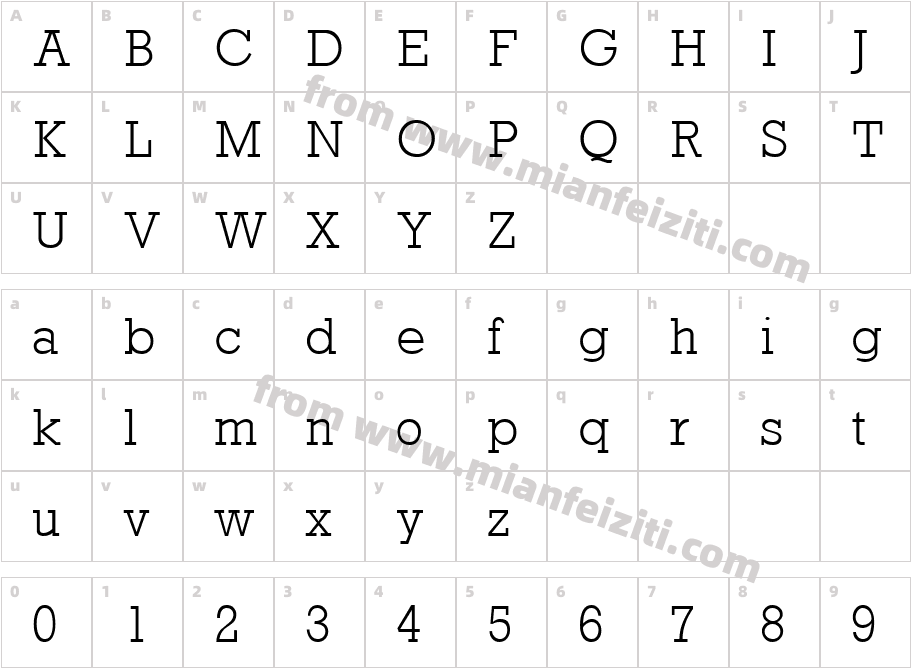 ROCKNL字体字体映射图
