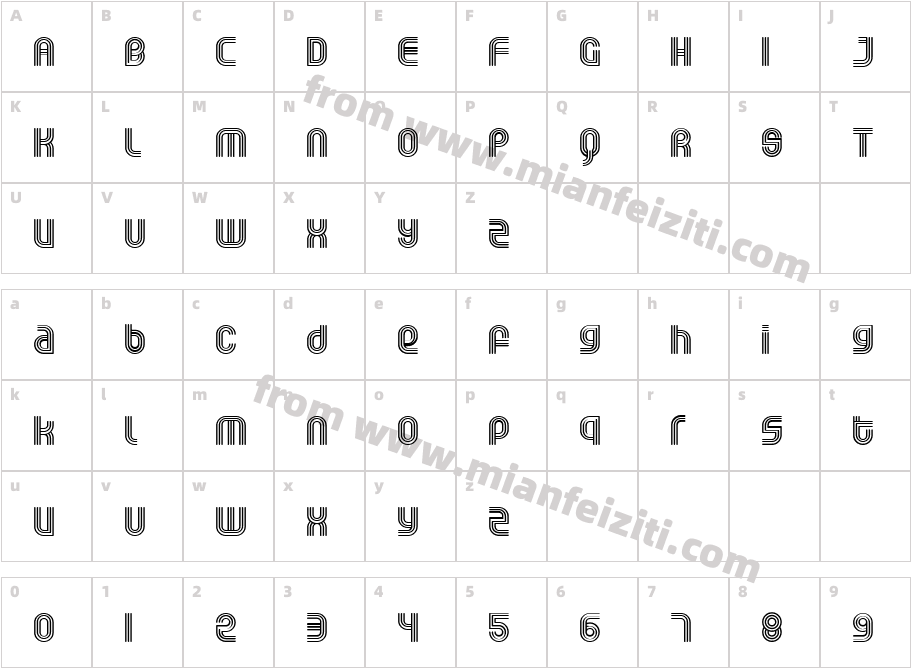 ROLLOGLI字体字体映射图