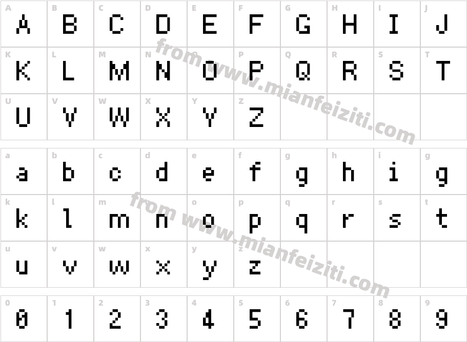 Ark-Pixel-10px-proportional-ja-Regular字体字体映射图
