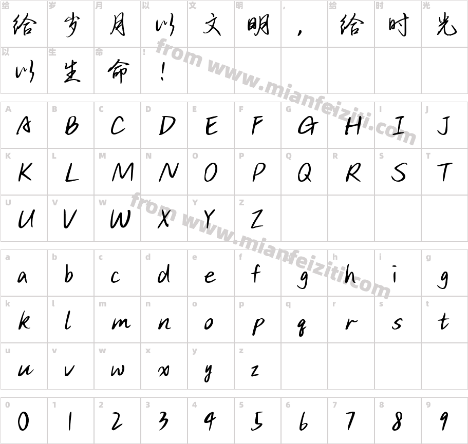Aa洛神赋诗帖字体字体映射图