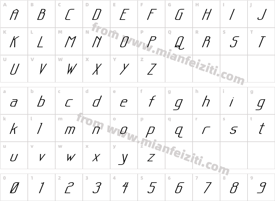 SANIT-WI字体字体映射图