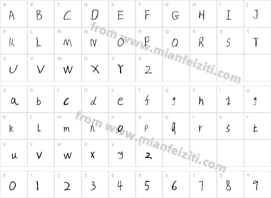 逆元素-马柔手写体字体字体映射图