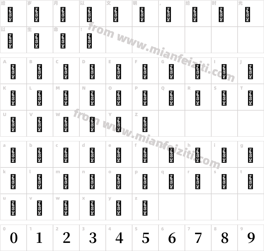三极朝鲜文字体字体映射图