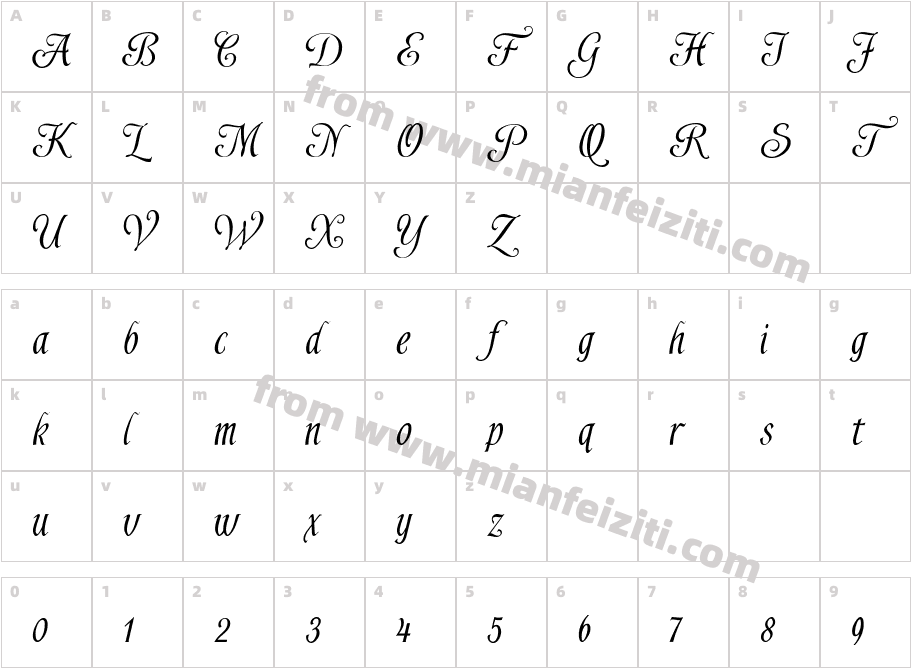 Shardee-1字体字体映射图