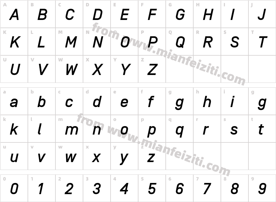 Simplon Norm Medium Italic字体字体映射图