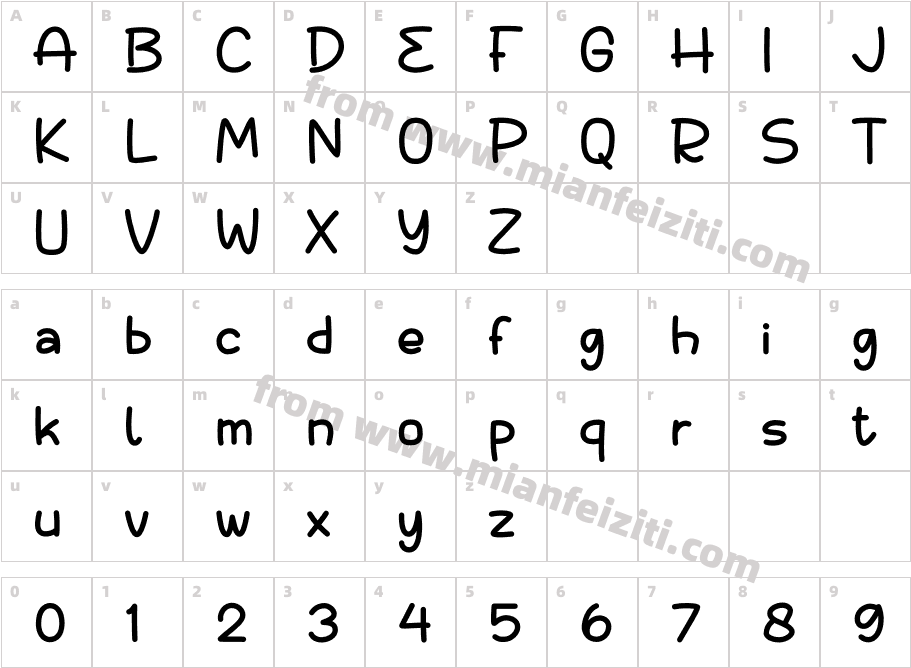 Alphabet Regular字体字体映射图