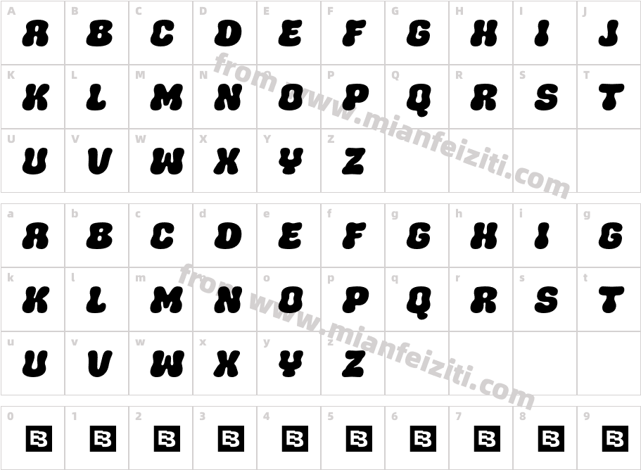 HOPALOPETRIAL-Regular字体字体映射图