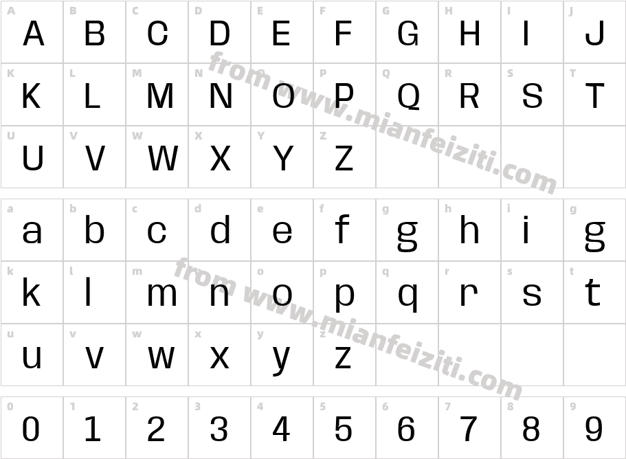 Base Neue Regular字体字体映射图