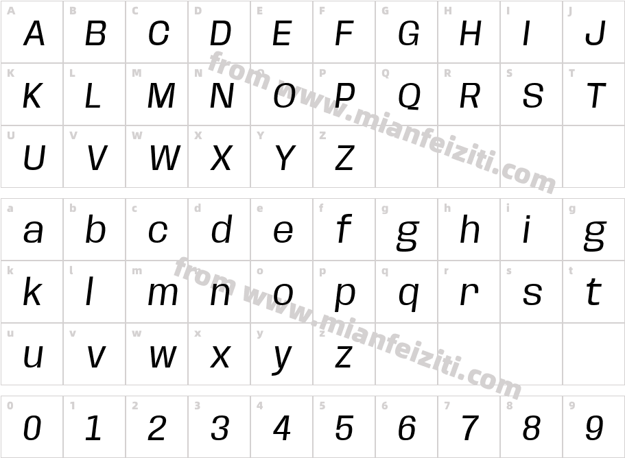 Base Neue Oblique字体字体映射图