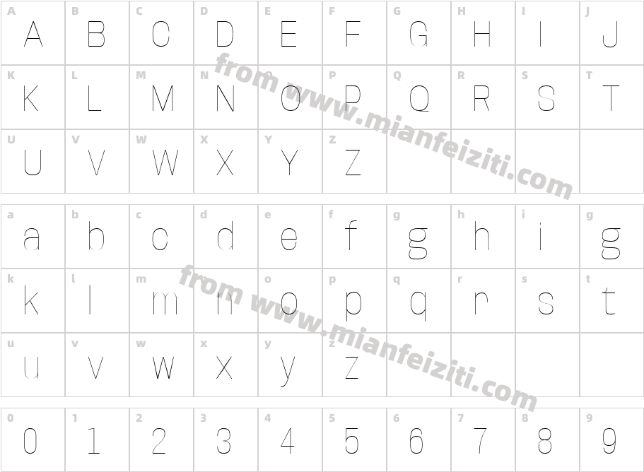 Base Neue Thin字体字体映射图