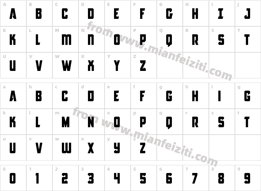 Antilles字体字体映射图
