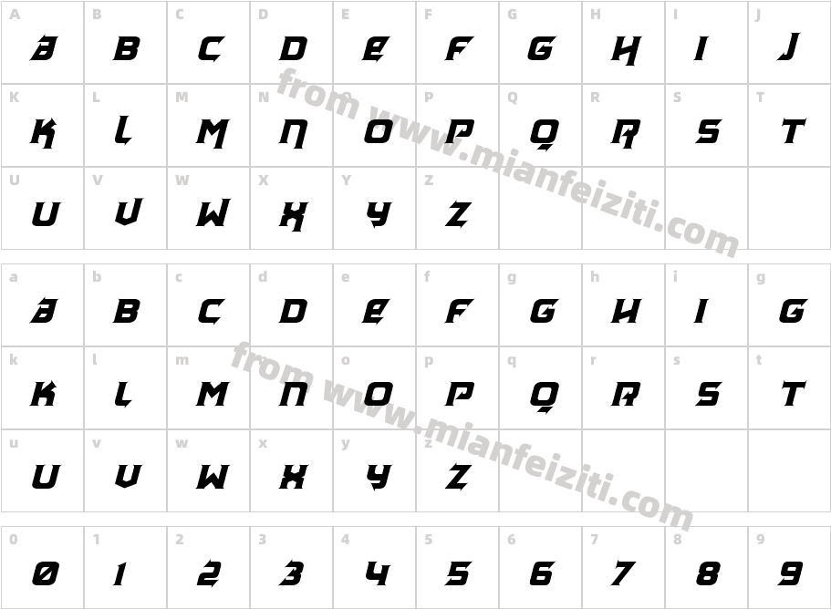 ArchenaPersonalUse-Regular字体字体映射图