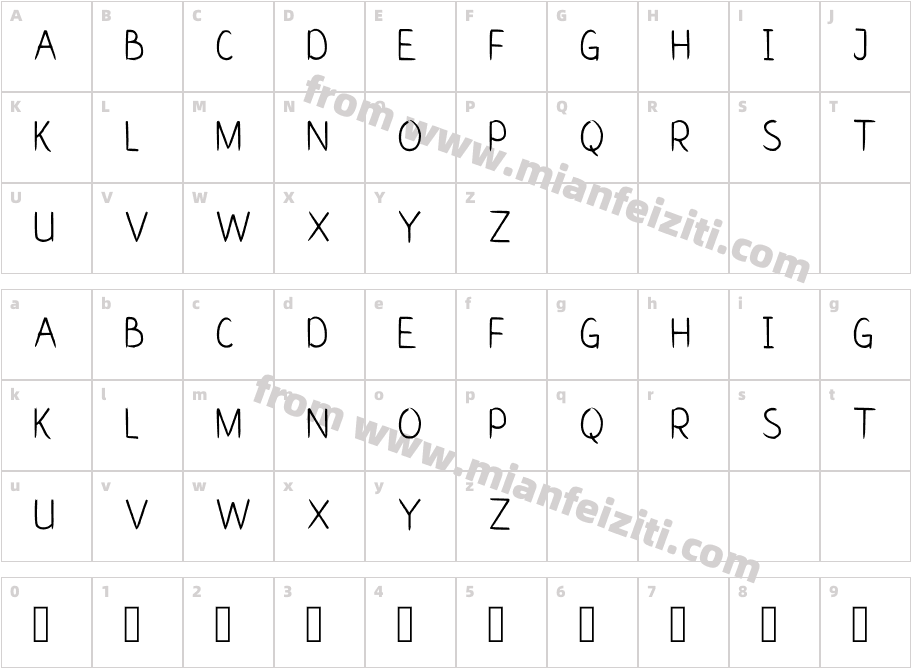 Blubari Regular字体字体映射图