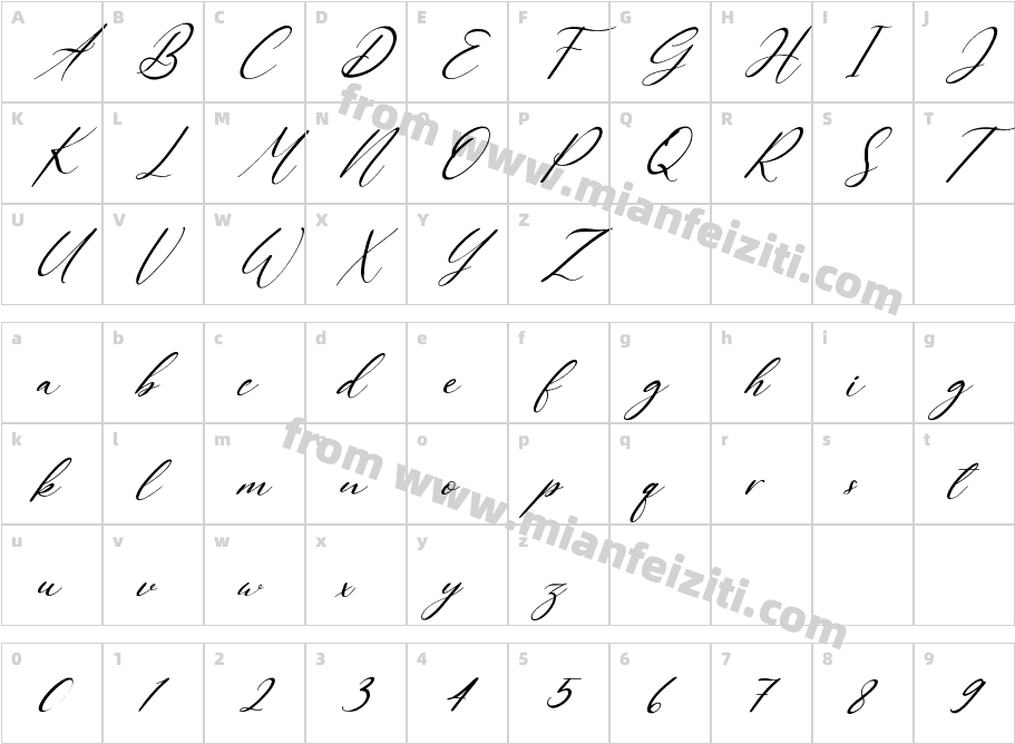 Heallington Italic字体字体映射图