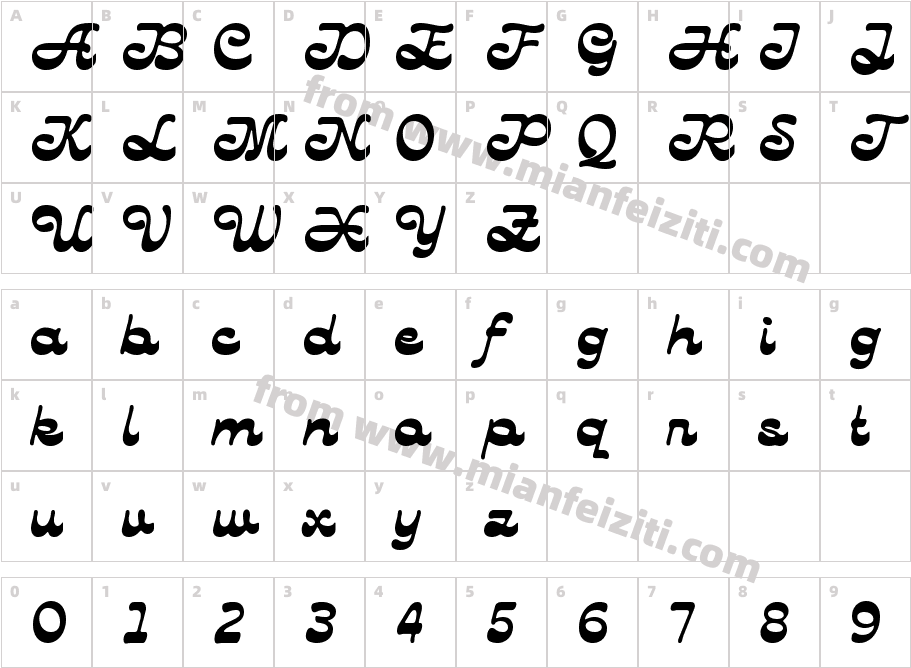 LautrenDEMO-Regular字体字体映射图