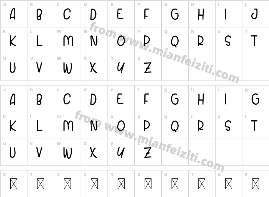 Nyctaghina BOLD字体字体映射图