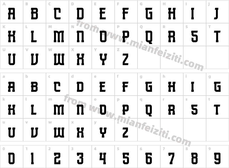 ROMAN BRICK字体字体映射图