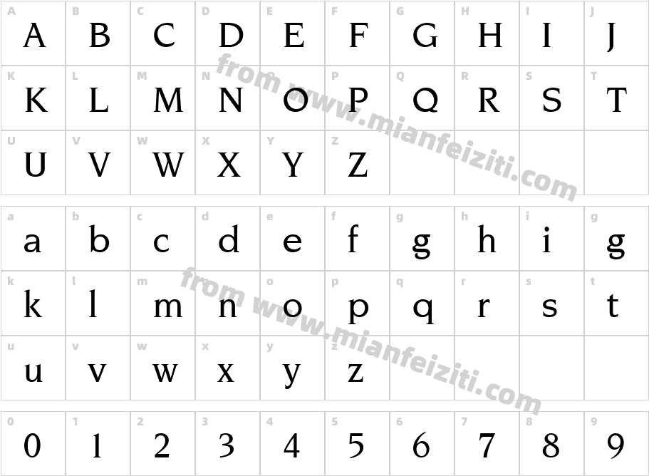 Trident Medium SSi Medium字体字体映射图