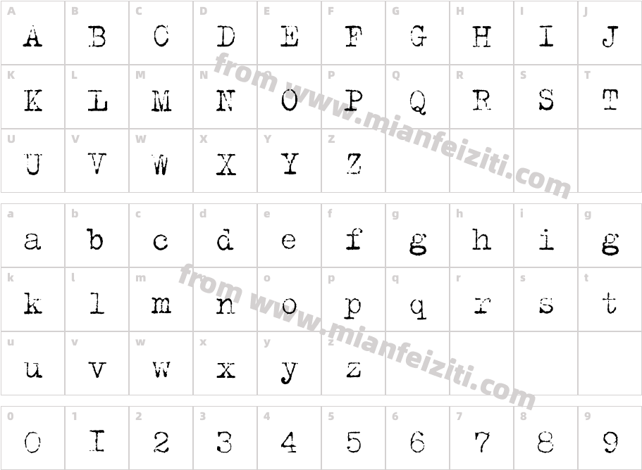 TrixieCyrG-Light字体字体映射图