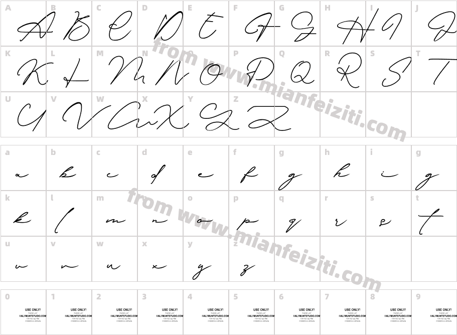 Signature Collection字体字体映射图