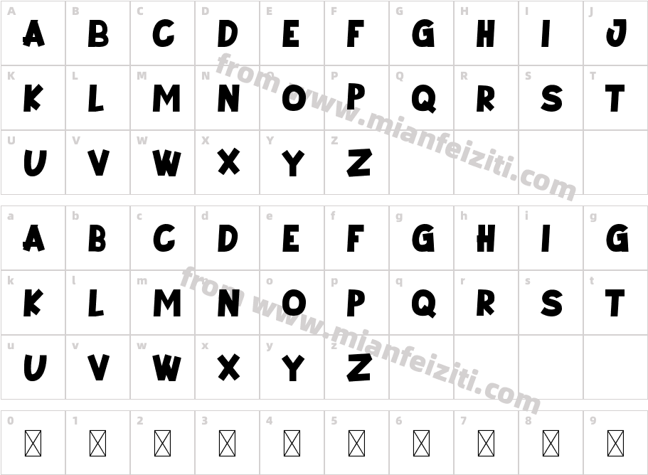 TiktokRegular字体字体映射图