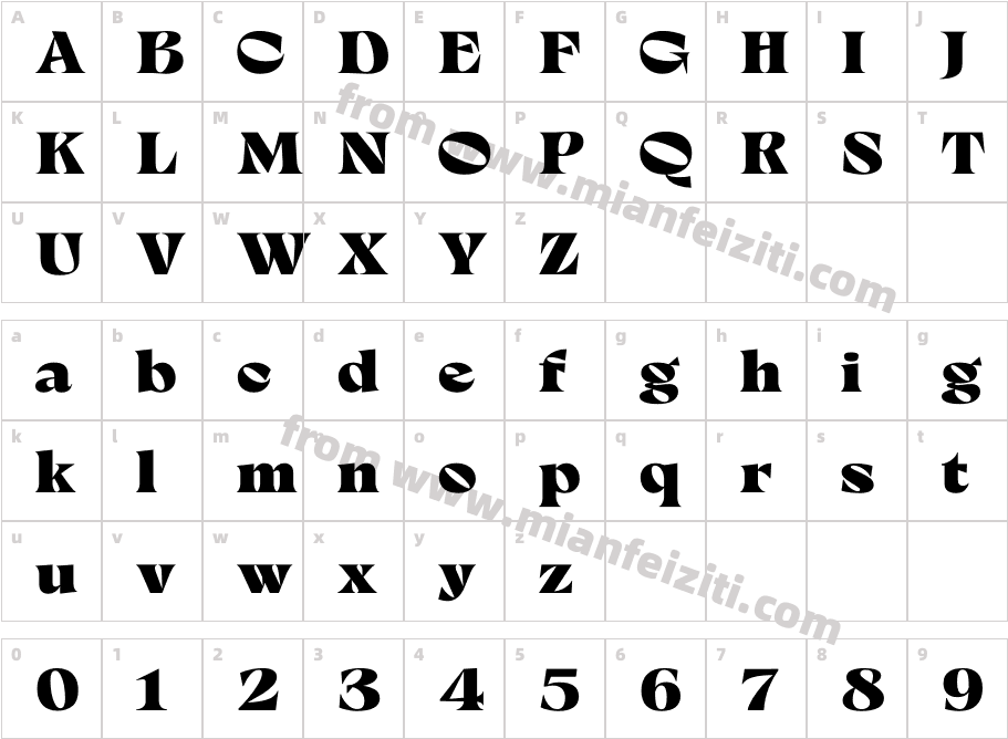 Milanesa Serif Black字体字体映射图