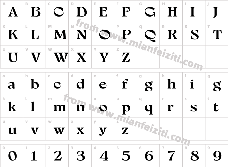 Milanesa Serif Bold字体字体映射图