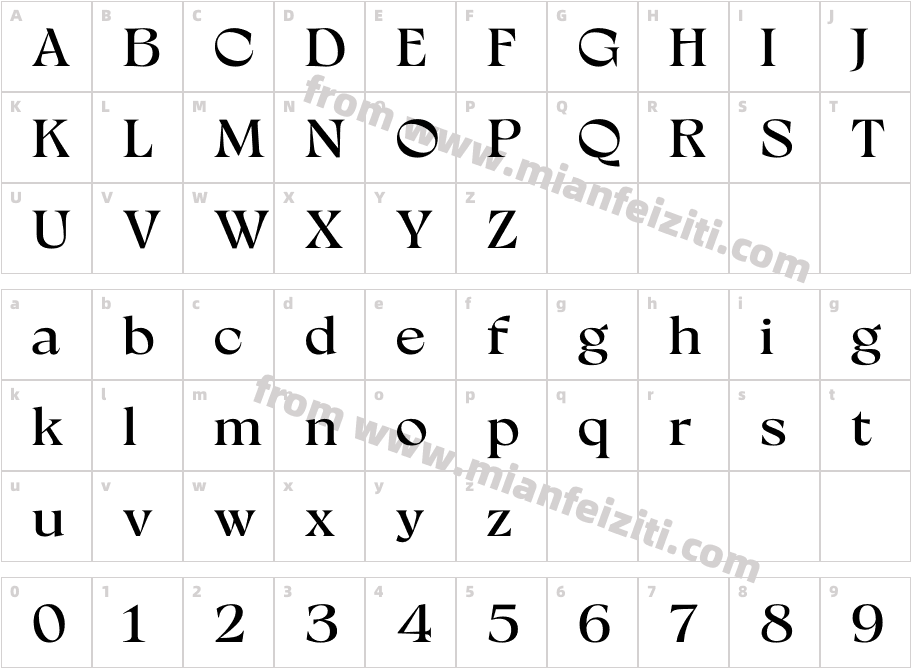 Milanesa Serif DemiBold字体字体映射图