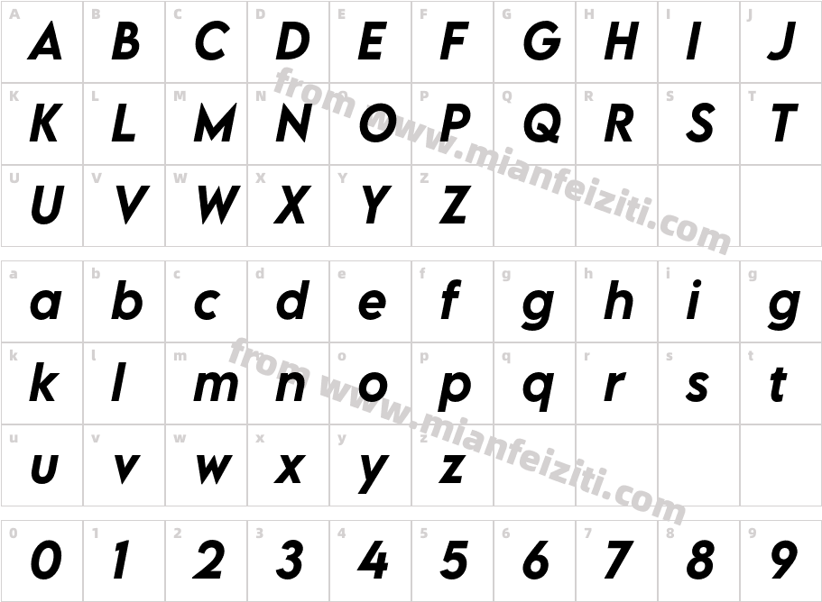 LEMON MILK Pro FTR Medium Italic字体字体映射图