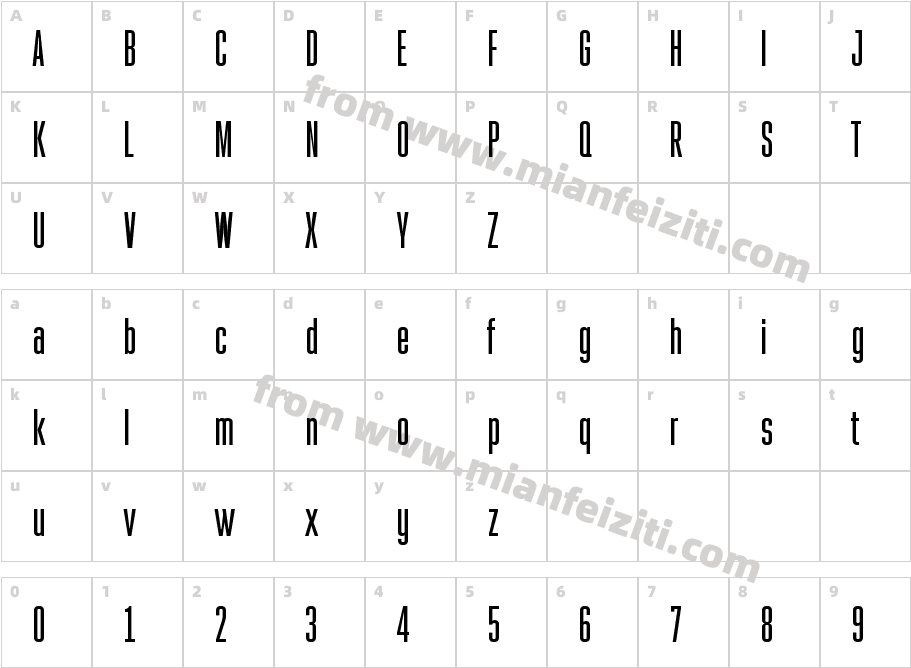 Grotesk 812 Condensed Medium字体字体映射图